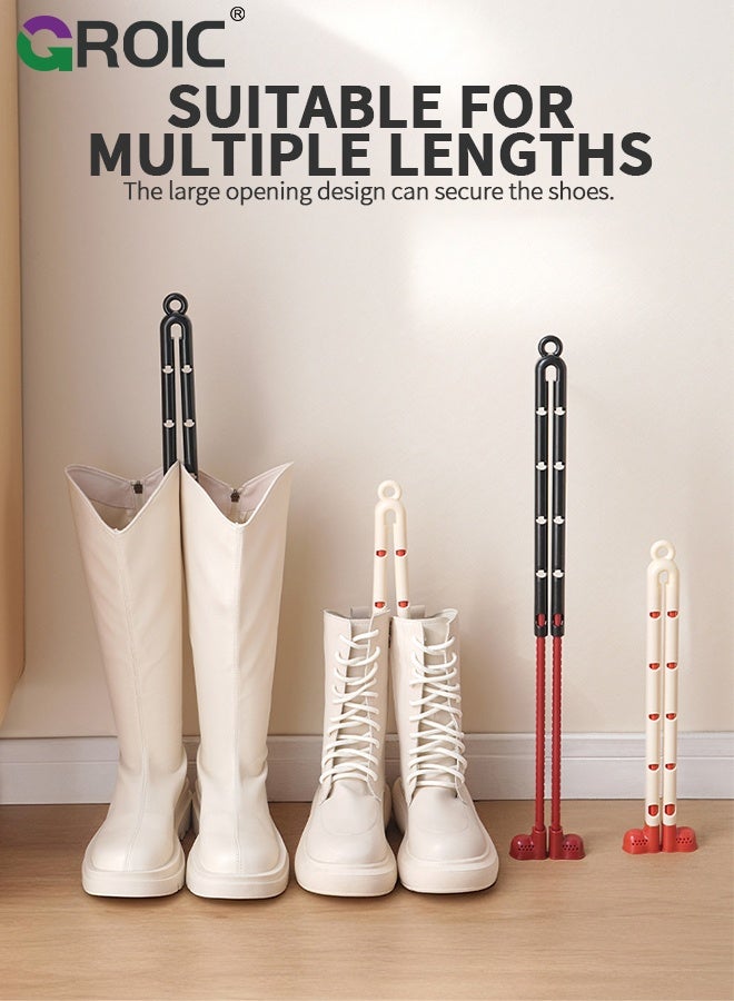 GROIC 2 قطع شكل الأحذية، حوامل الشكل لأحذية النساء والرجال، قواعد أحذية قابلة للتعديل مع كرات عطرية مدمجة لأحذية طويلة ومتوسطة الساق، شكل طويل متعدد الوظائف، إدخالات شكل الأحذية القابلة للسحب - Image 4